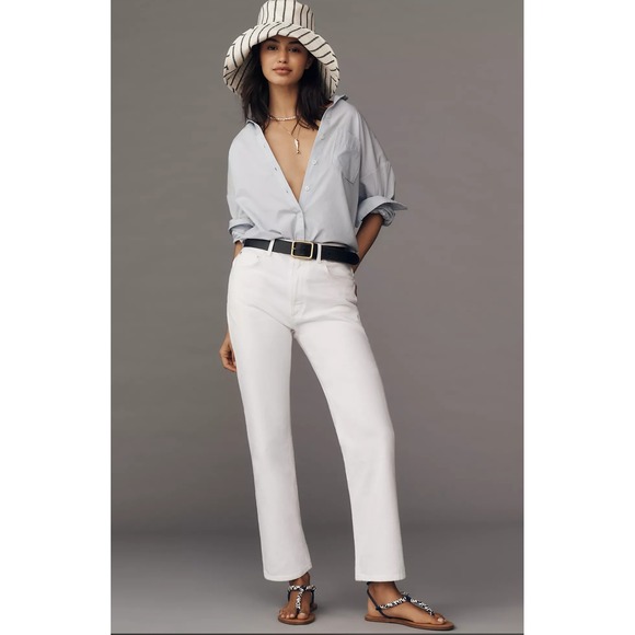 NWT Citizens of Humanity Zurie Ankle High‎ Rise Straight Jeans White Size 28